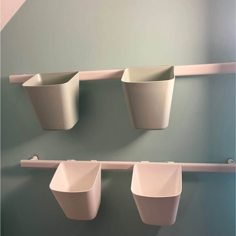 Sunnersta Containers and Rails - White & Teal